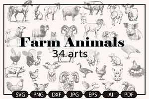 Farm Animals Collection 34 arts, a Graphic by IPVector