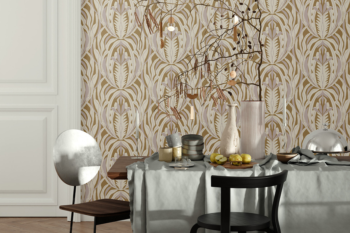 Motif Leaves Wallpaper, a Wallpaper Graphic by Bloomart Studio (Photo 4 of 7)