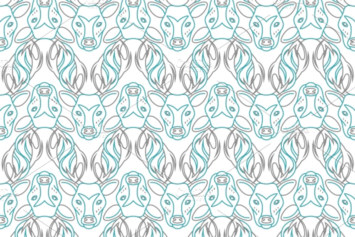 Pattern background with the deer, a Pattern Graphic by Vectorist ...