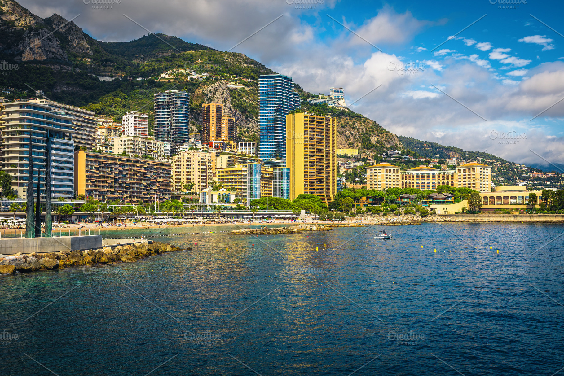 Monte Carlo cityscape with beaches, an Architecture Photo by Alpine Dreams