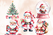 Watercolor Pink Santa Claus Clipart, an Illustration by Anca Digital Vibe (Thumbnail 2 of 5)