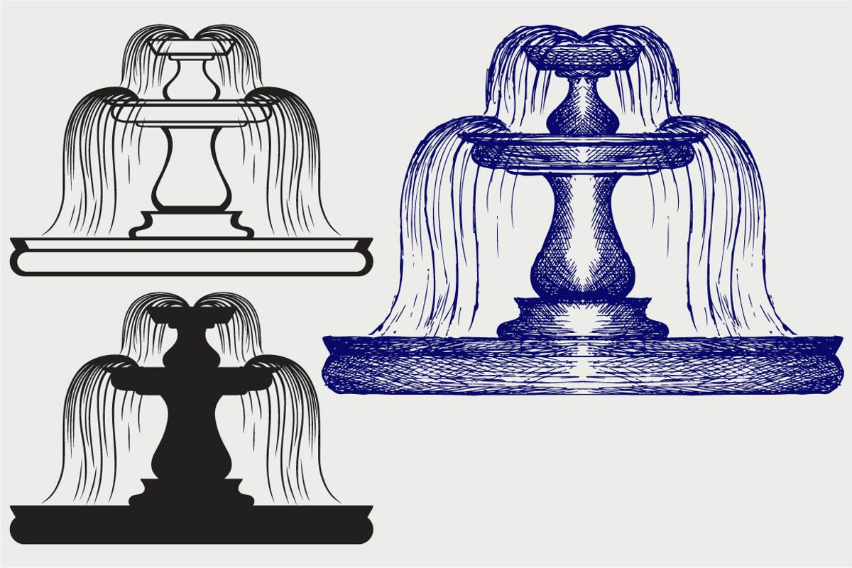 Fountain SVG, an Outline Icon by LineworkStock