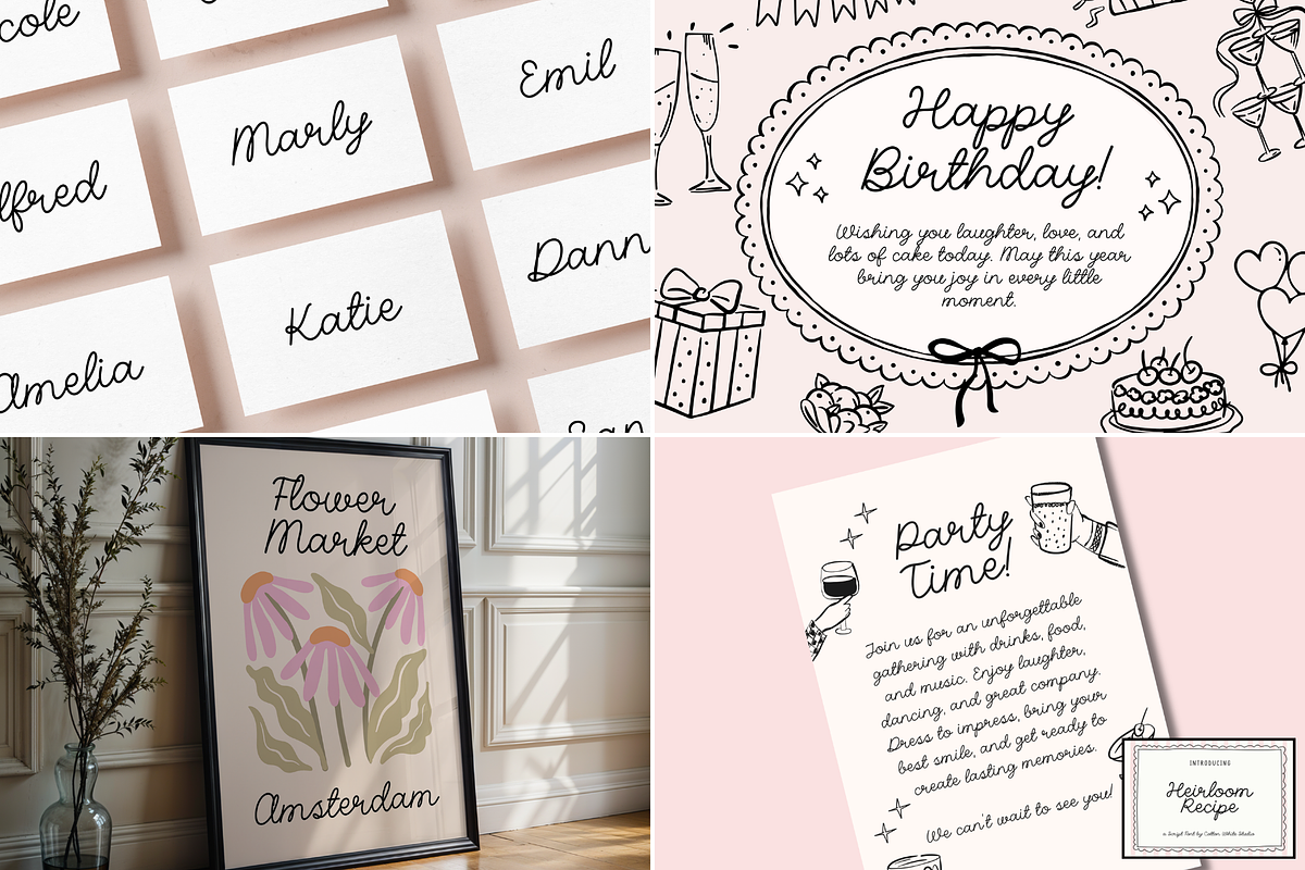Cute & Cursive Font Bundle 3, a Script Font by Sofia Skoog (Photo 5 of 10)