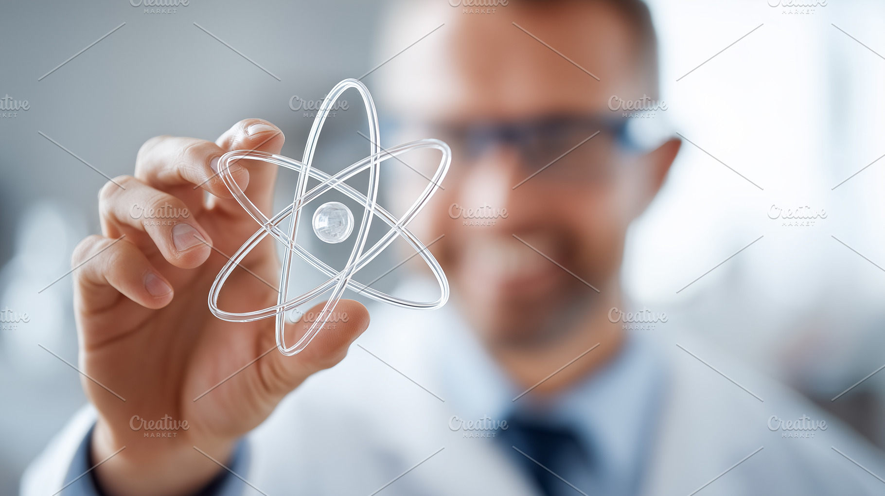 Scientist holding atom model, a Health & Medical Photo by MistyDay