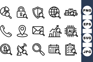 Minimal Business Icon Set, an Illustration by designvectx