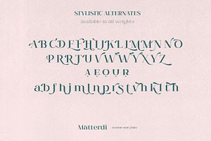 Matterdi Hi-fashion Ligature Font