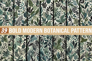 Bold Modern Botanical Pattern, a Background Graphic by DreamCafeArt