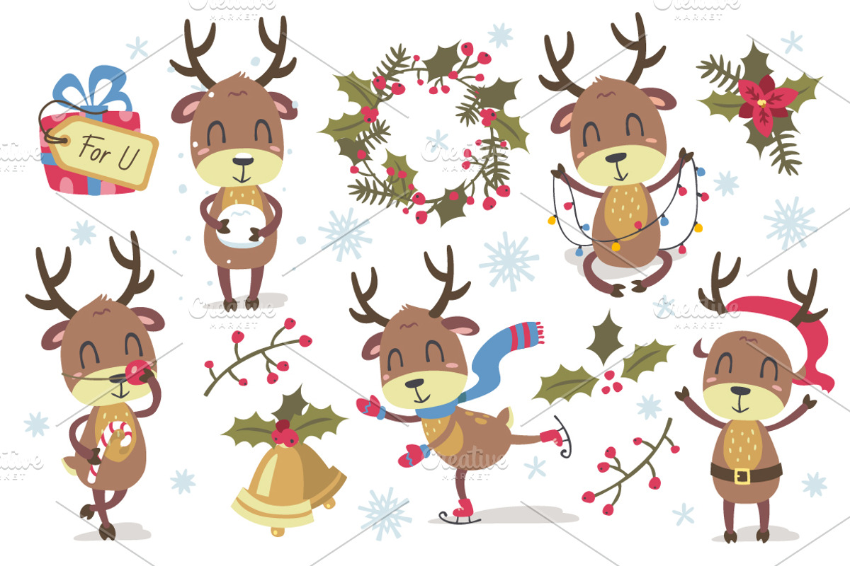 Christmas deers set, an Object Graphic by SunnyWS (Photo 3 of 8)