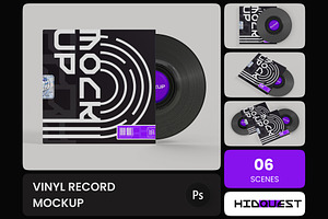 Vinyl Record Mockup, a Mockup by hiddemaru