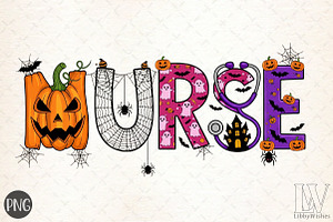 Nurse Halloween Spooky Sublimation P, an Illustration by Libby Wishes