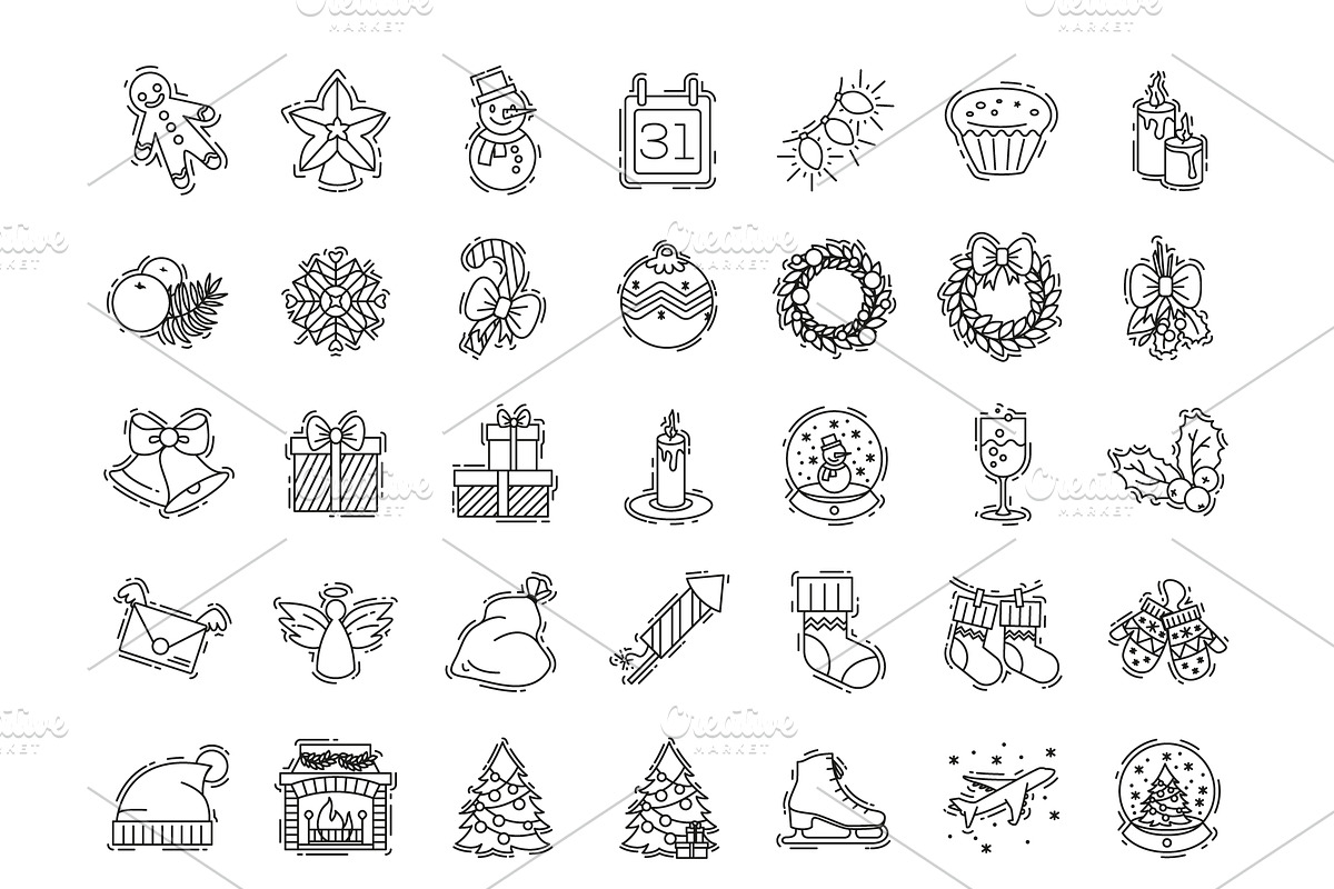 Outlined icon Christmas and New Year, an Icon by OctoPaper (Photo 2 of 4)