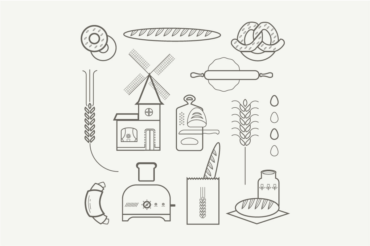 Vector bread icons preview 3