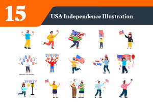 USA Independence Day Illustrations, a Person Illustration by EllaMaiyaali