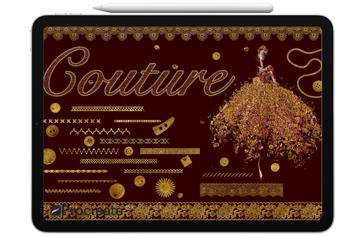 Couture Brushes for Procreate, a Brush Add-On by FaeryDesign (Photo 2 of 19)