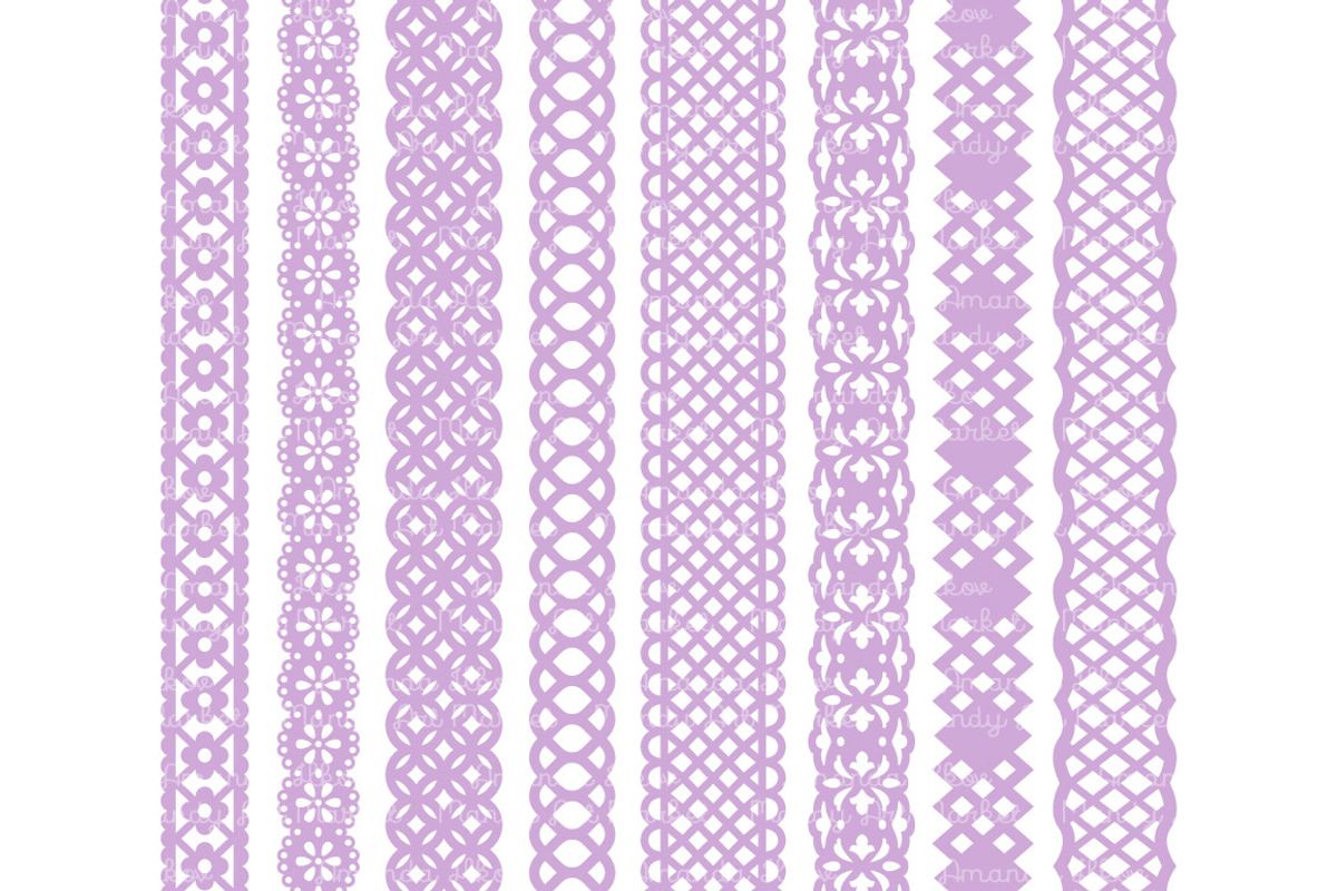 Lavender Lace Borders & Clipart, an Illustration by Amanda Ilkov (Photo 4 of 5)