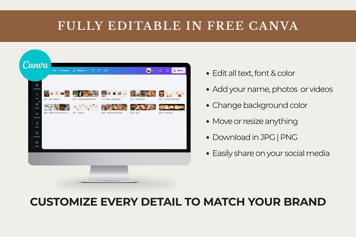 Bakery Seamless Carousels Instagram, a Social Media Template by Anna Design Studio (Photo 9 of 12)