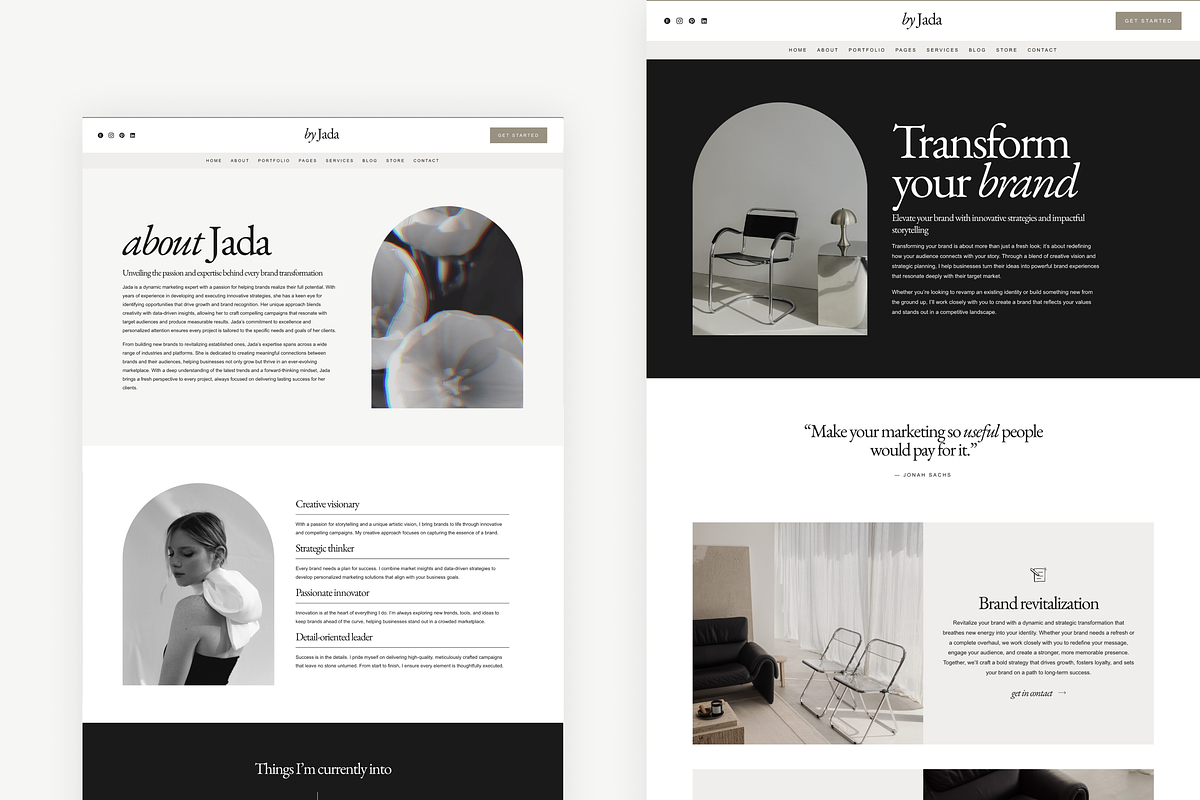 Jada Wordpress Theme, a WordPress Template by The Cherie Studio (Photo 3 of 7)