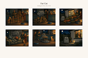 Fat Cat Illustrations, Set 30, an Animal Illustration by LanternkinStudio (Thumbnail 9 of 14)
