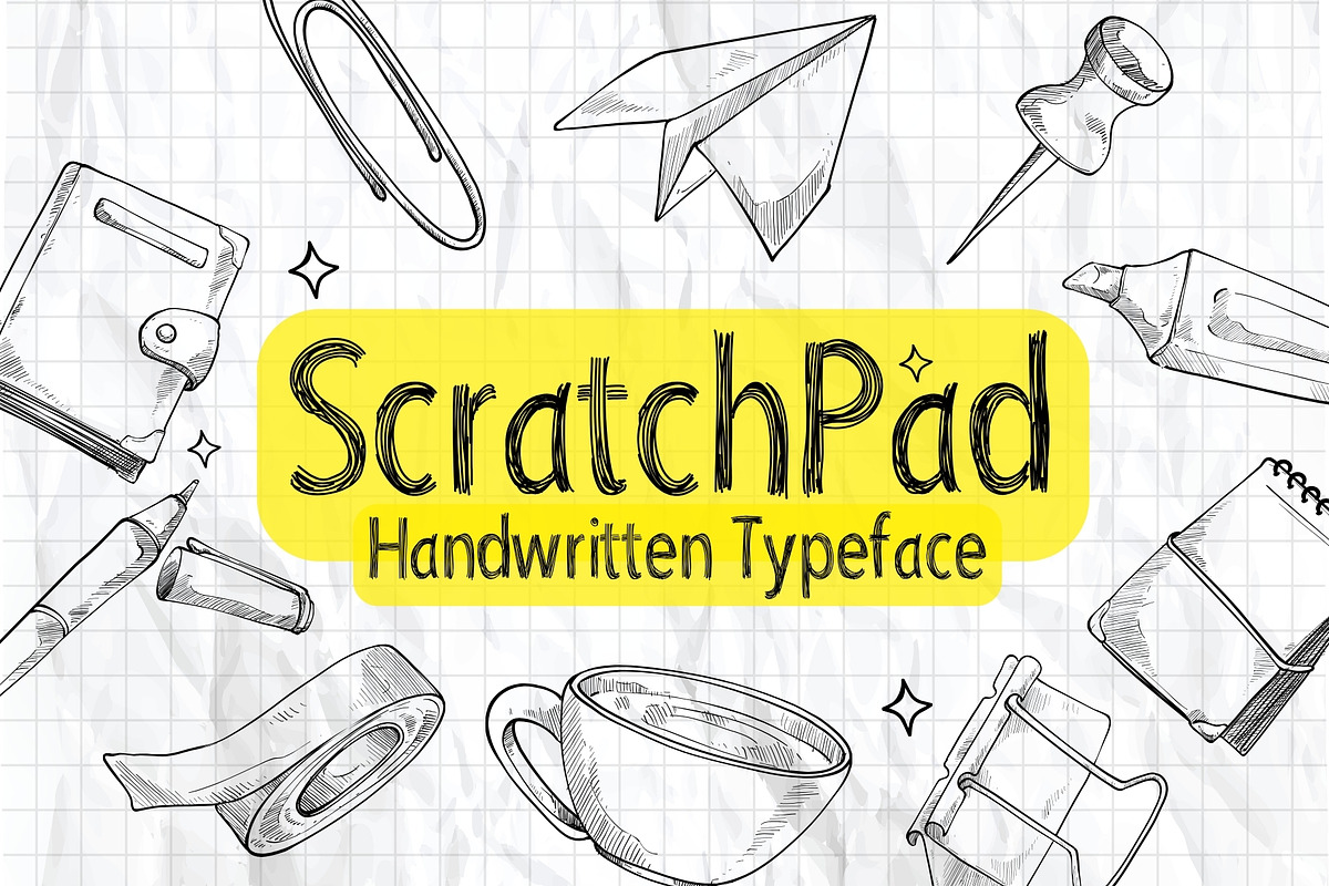 Scratchpad - Messy Handmade Font, a Handwritten Font by HipFonts (Photo 1 of 6)