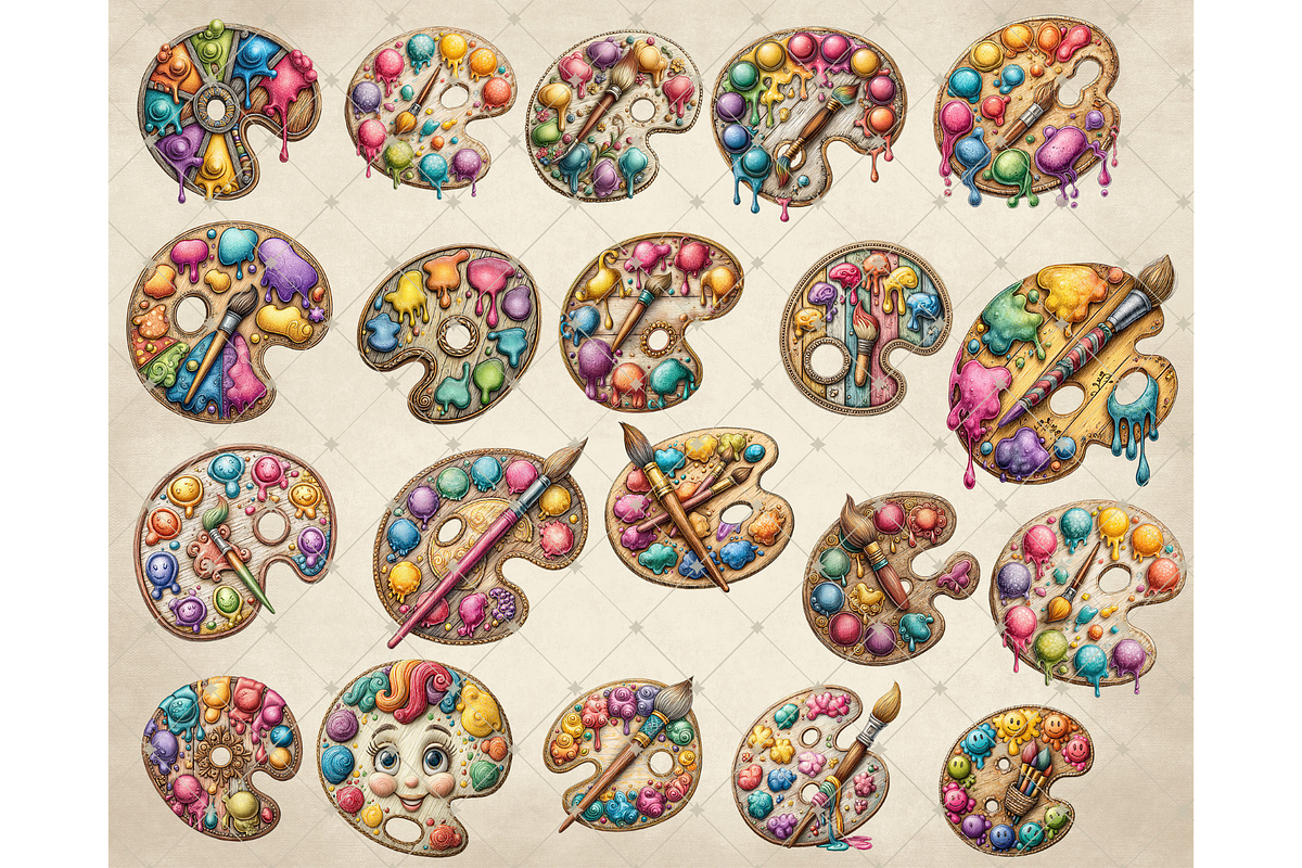 Artist Palette Clipart PNG, an Illustration by Memories By Lea (Photo 7 of 7)
