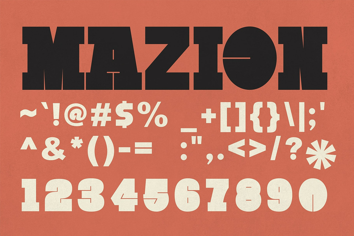Mazion - Experimental Typeface, a Serif Font by HipFonts (Photo 9 of 9)