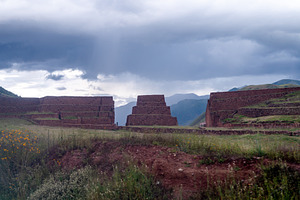 Ancient Inca Ruins of Rumicolca Under a Cloudy Sky in Peru, an Architecture Photo by GoodGoods