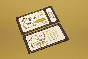 Art Deco Thanksgiving Dinner Voucher