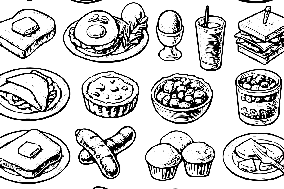 Vintage Breakfast Food Illustrations, an Object Graphic by RT Studio (Photo 3 of 3)