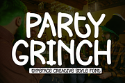 Party Grinch | Script Font, a Script Font by Scratchones (Thumbnail 1 of 8)