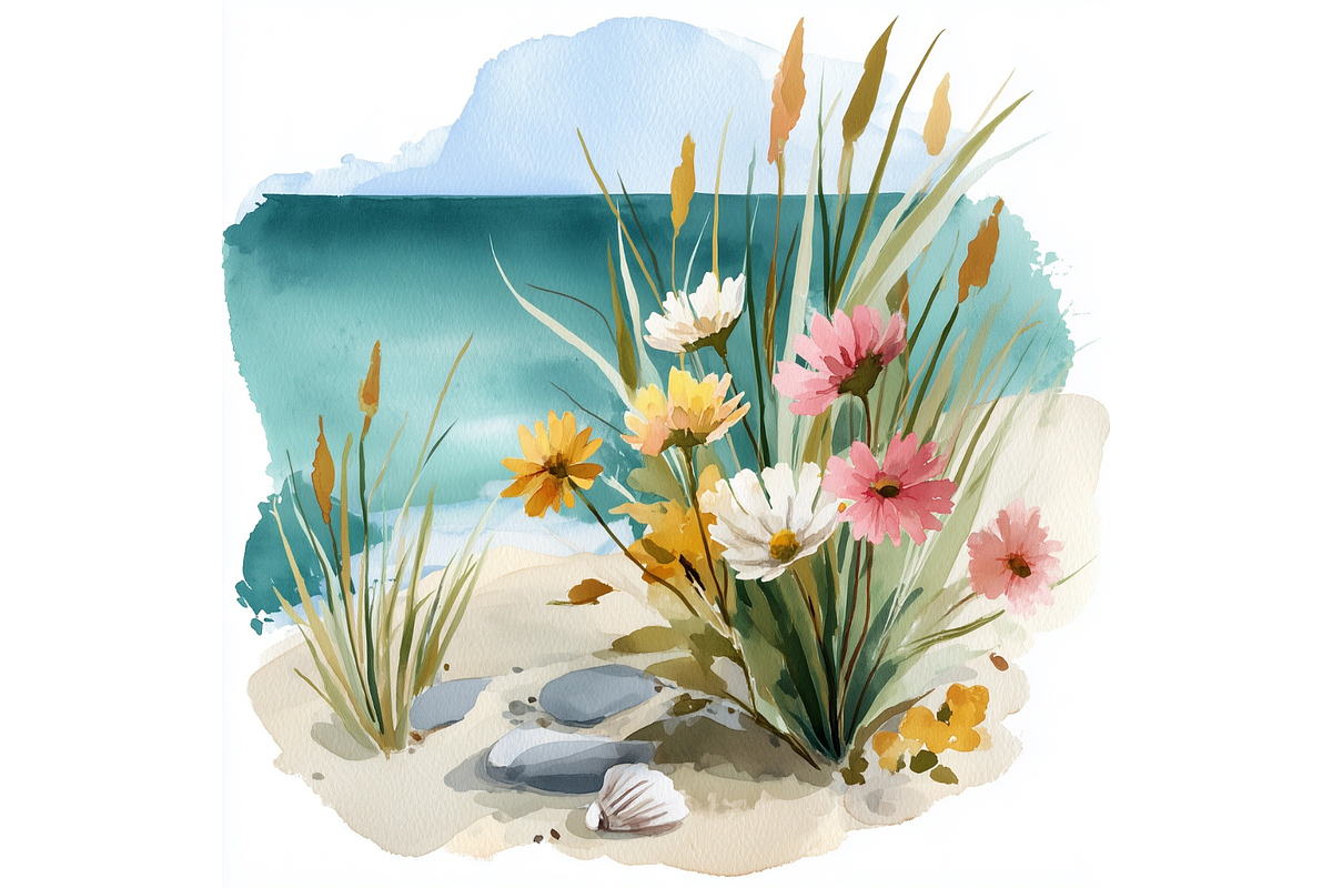 Prompt Ocean Brushstroke Clipart, a Decorative Illustration by Creative design (Photo 7 of 7)