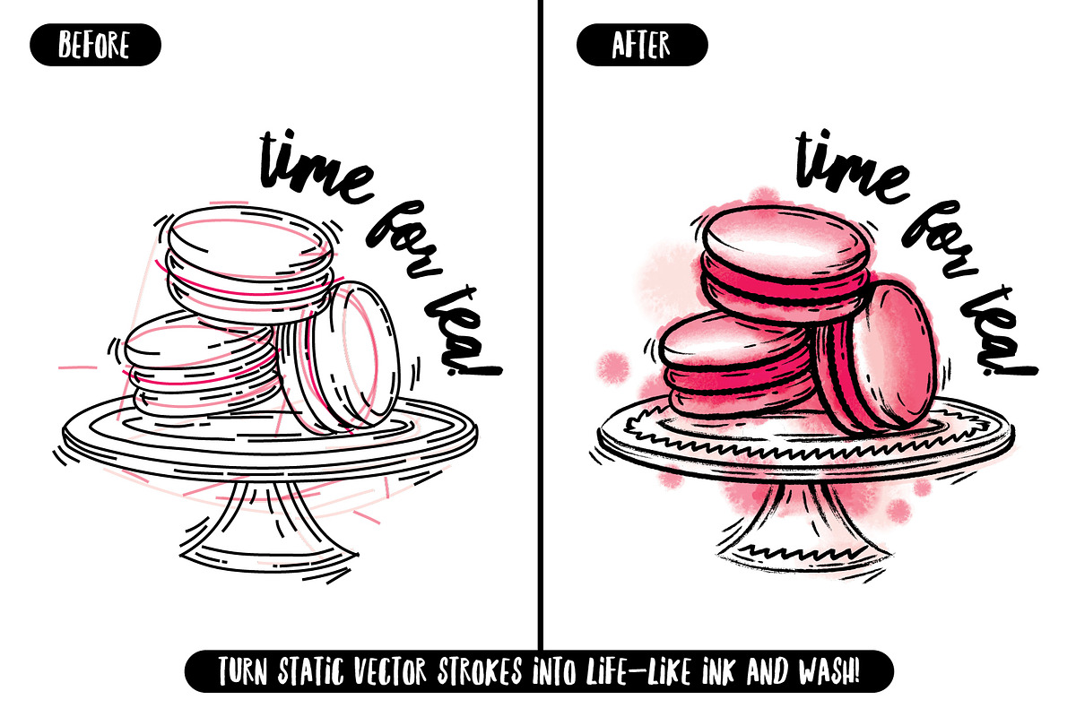 Illustrator Ink & Wash Brushes preview 6