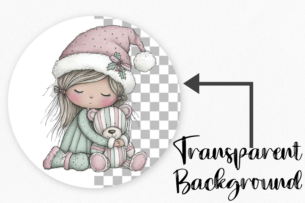 Christmas Little Girl Clipart Bundle, an Illustration by Canvas Craft (Photo 4 of 8)