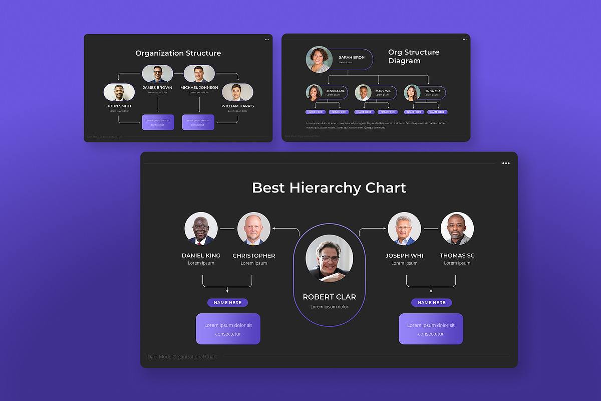 Dark Mode Organizational Chart, an Object Graphic by Antstheme