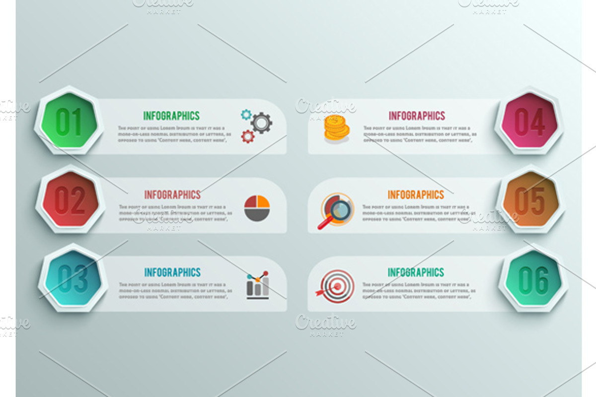 Set business infographics banner