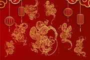 Golden dragon clipart, a Decorative Illustration by TaKong Magics (Thumbnail 6 of 6)