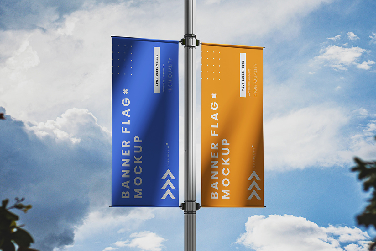 Flag Banner Mockup, an Advertising Mockup by SimpangGraphics (Photo 3 of 5)