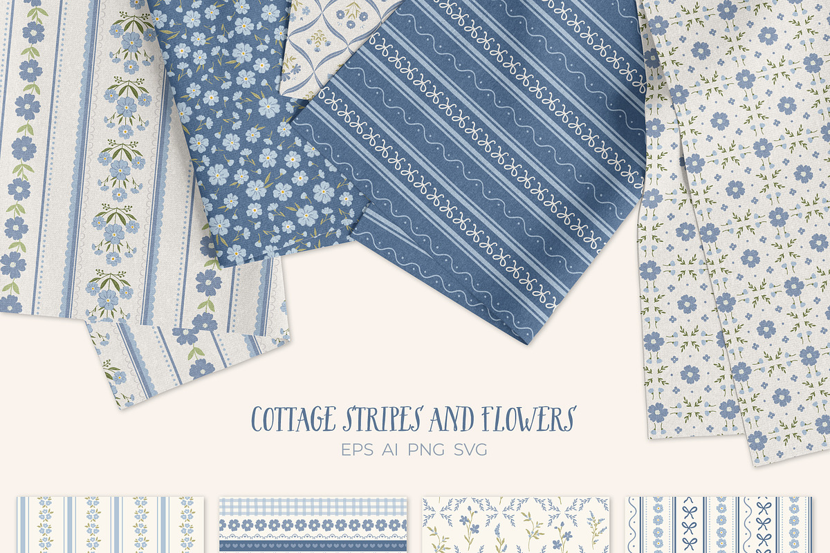 Cottage Dreams patterns, frames, bow, a Pattern Graphic by Cozy pattern shop (Photo 3 of 12)