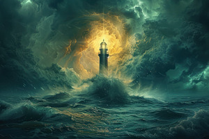 lighthouse in a storm, a Photo by Pictures for you!!!!!!!!!