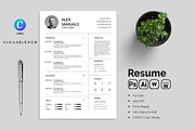Clean and creative minimal resume, a Resume Template by Blackcloud_Creations (Thumbnail 6 of 7)