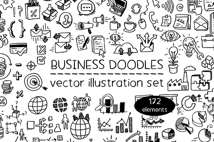 Business doodles - illustration set, a Work Illustration by Renée from Studio neetje