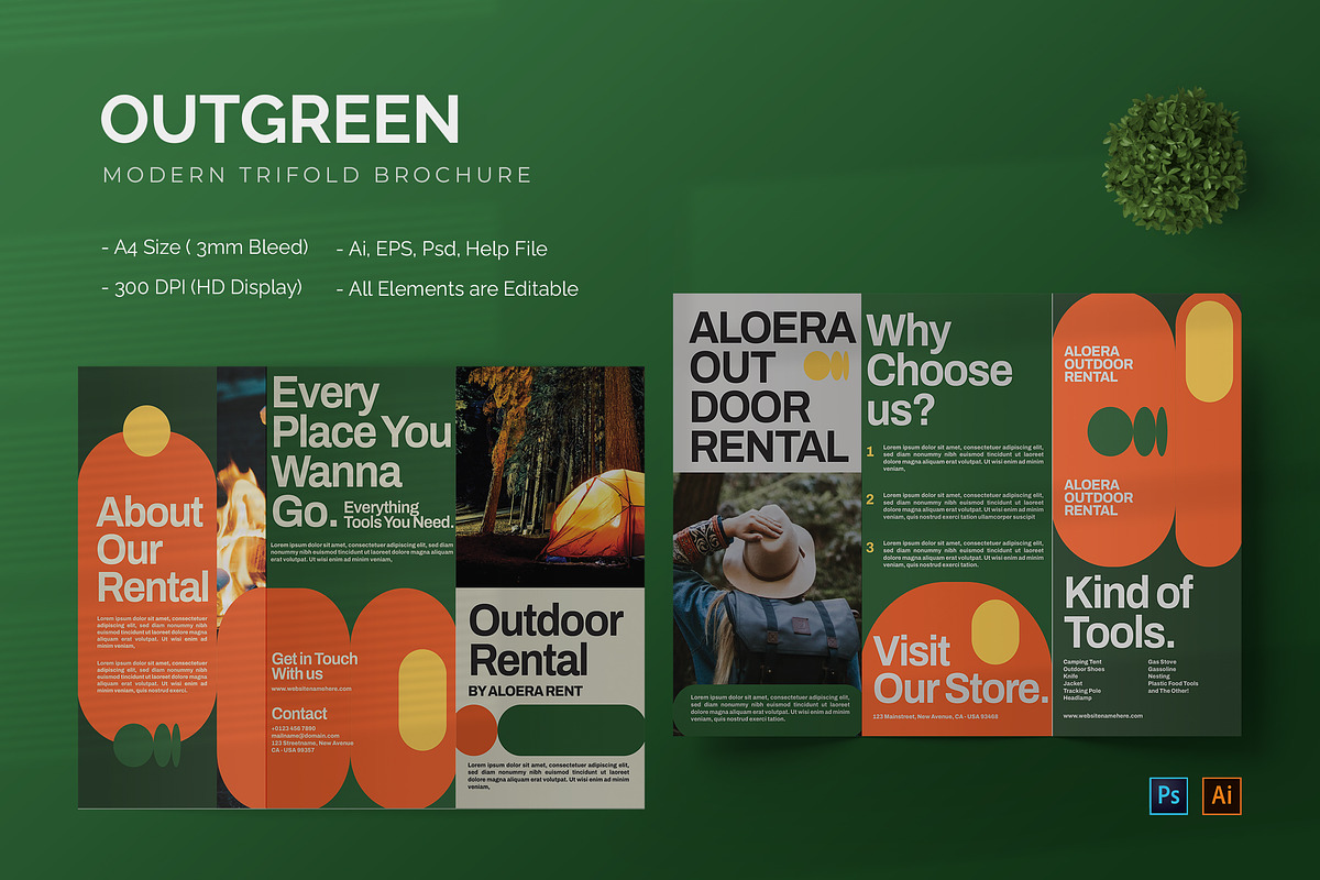 Outgreen - Trifold Brochure, a Brochure Template by StreaksideStd