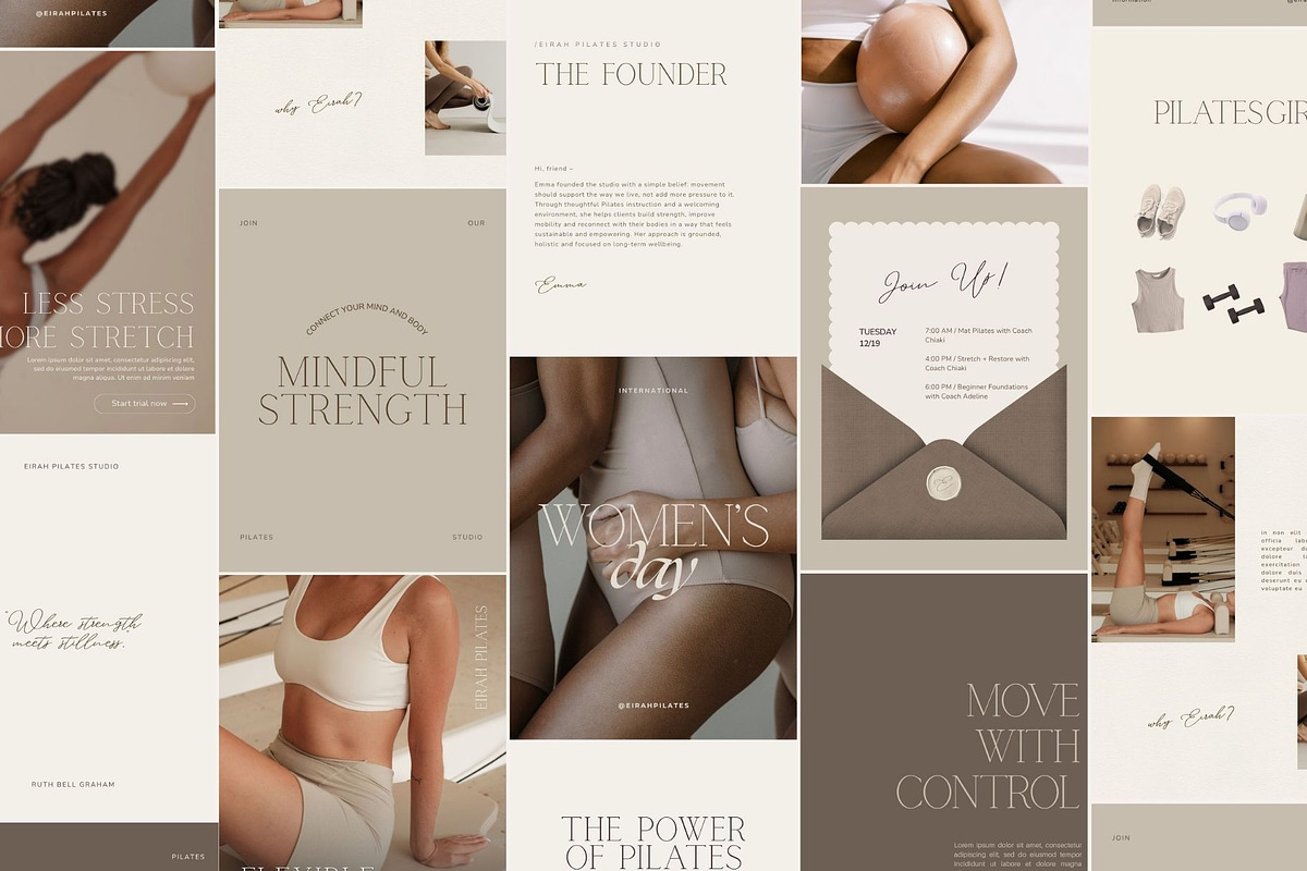 Pilates Instagram Social Media Kit, a Social Media Template by Ederra Design (Photo 10 of 13)