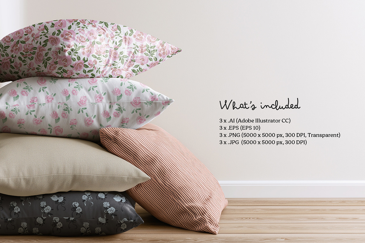 Rose whimsy seamless pattern set, a Pattern Graphic by Momosama Studio (Photo 5 of 5)