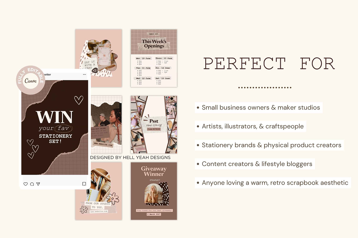 Paper & Press Insta Post Templates, a Social Media Template by Hell Yeah Designs (Photo 3 of 10)