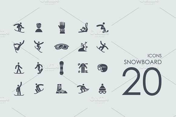 20 Snowboard Icons