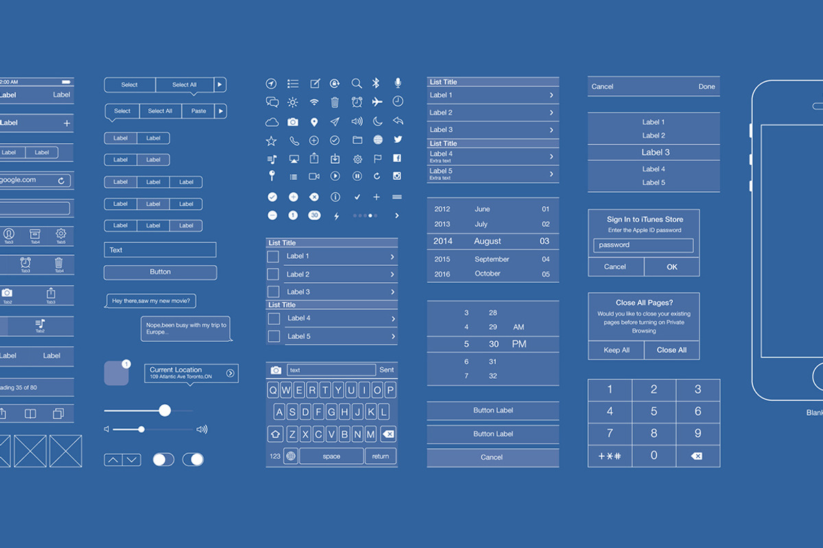 iOS7 Clear Pro (OmniGraffle Stencil), an iPhone Mockup by pypple (Photo 2 of 5)