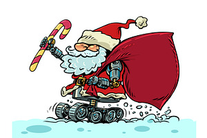Santa Claus delivers gifts for the, an Object Illustration by rogistok