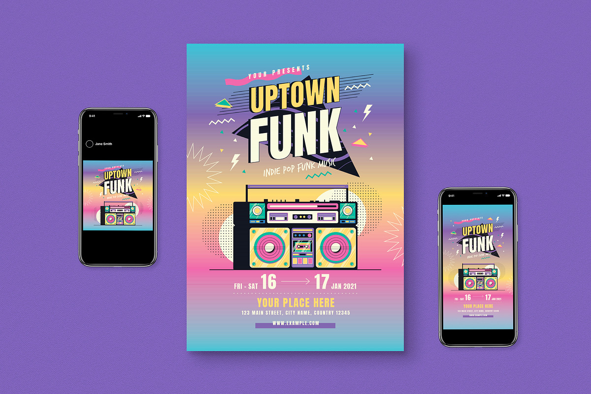90's Music Flyer Set, a Flyer Template by graphicook (Photo 1 of 3)