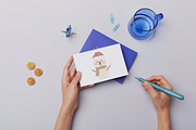Snowman Retro Christmas Clip Art, a Decorative Illustration by tchastudio (Thumbnail 3 of 5)