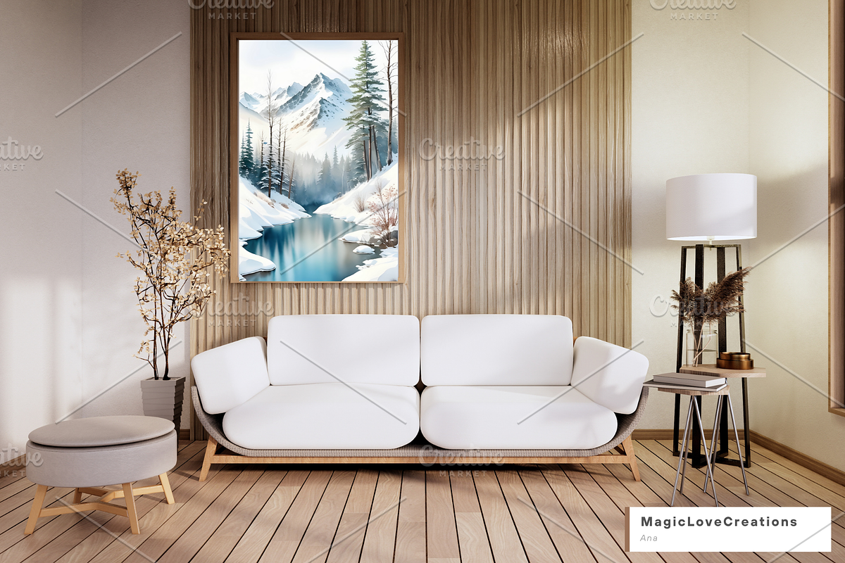 Winter Mountain Landscape Printable, a Poster Template by MagicLove Creations (Photo 2 of 8)